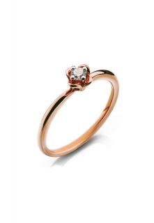 Solitaire Ring Rose 750/18K Rotgold Diamant 0.10ct.