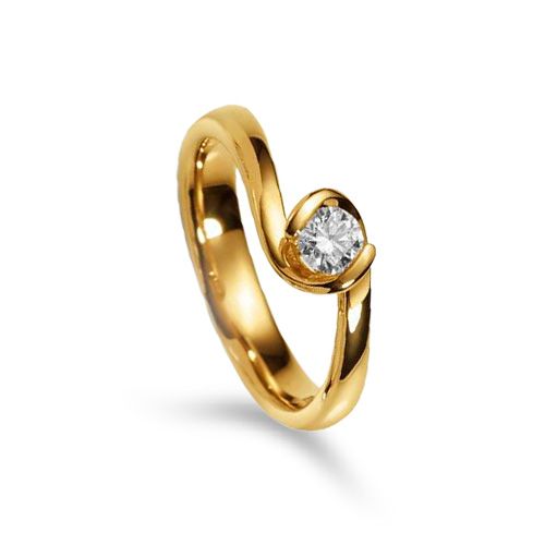 Solitaire Ring Diamant 0.50ct. Gelbgold 750