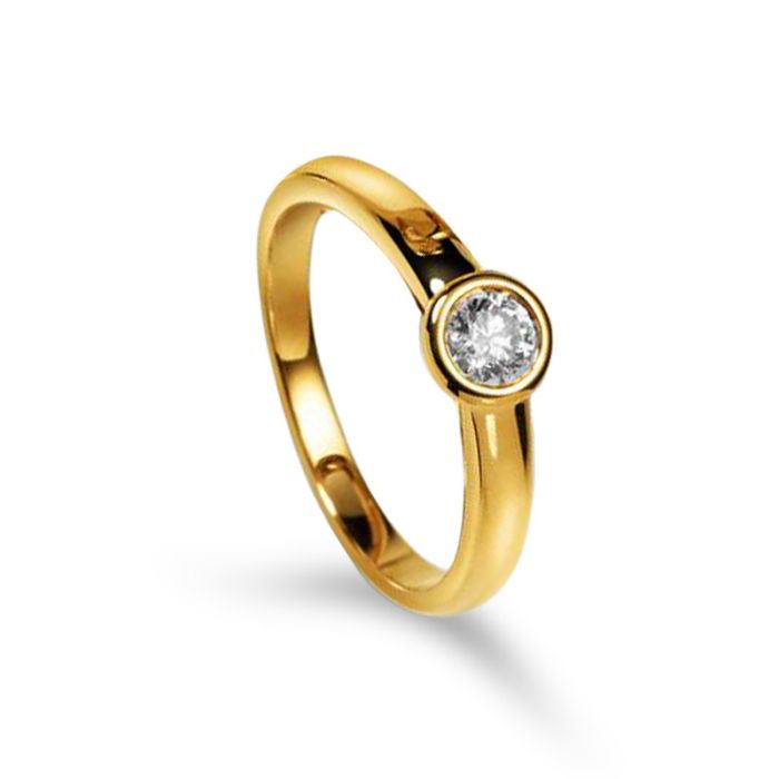 Solitaire Ring Diamant 0.50ct. Gelbgold 750