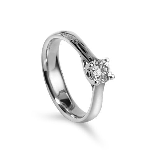 Solitaire Ring Diamant 0.22ct. Princess Weissgold 750