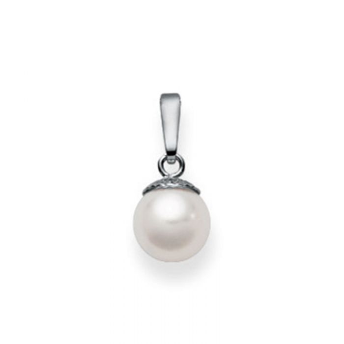 Pendant white gold 750 Akoya pearl, 15x7mm