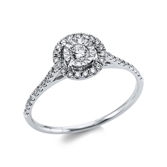 Ring 750/18K Weissgold Diamant 0.3ct. 