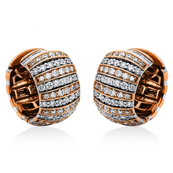 Hoop earrings 750/18K white gold/red gold diamond 1.24ct. 