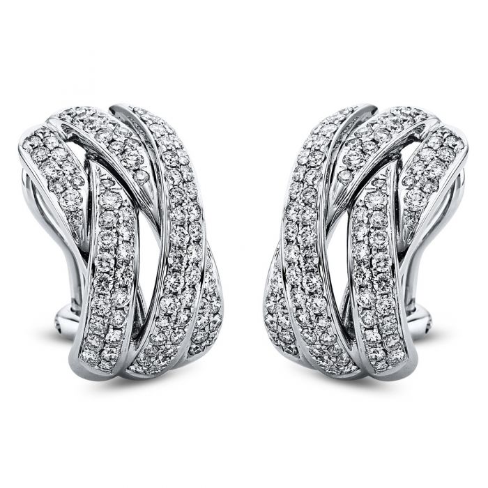 Hoop earrings 750/18K white gold diamond 1.38ct. 