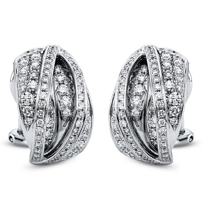 Hoop earrings 750/18K white gold diamond 1.22ct. 