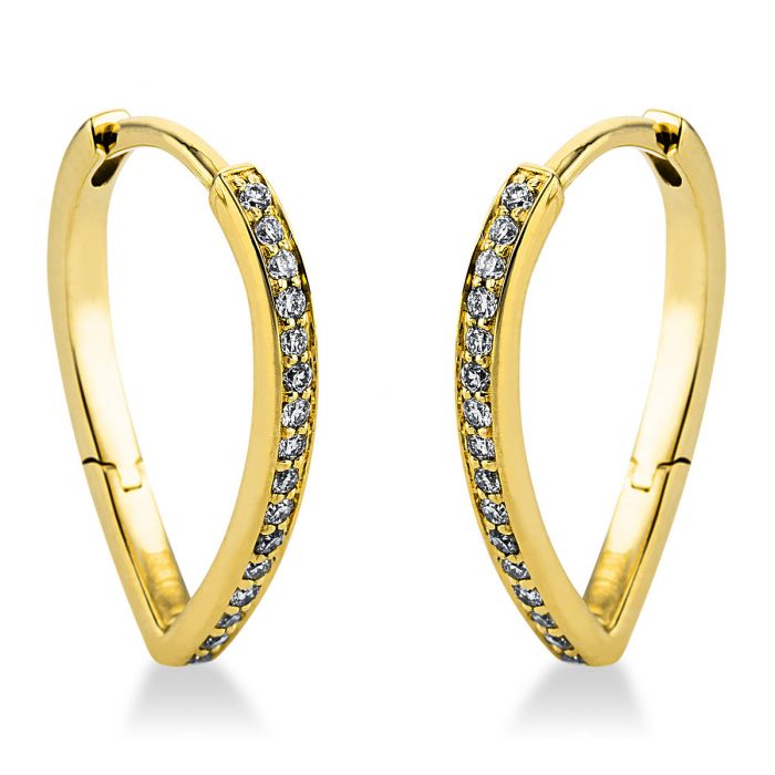 Earrings 750/18K yellow gold diamond 0.17ct. 