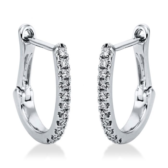 Hoop earrings 750/18K white gold diamond 0.19ct. 