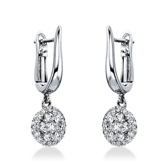 Stud earrings 750/18K white gold diamond 0.65ct. 