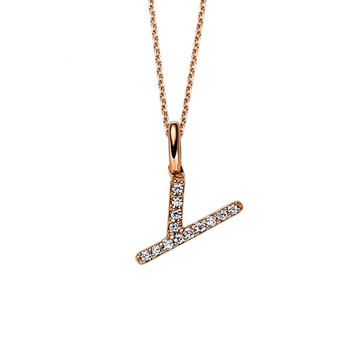 Collier 750/18K Rotgold Diamant 0.05ct. 