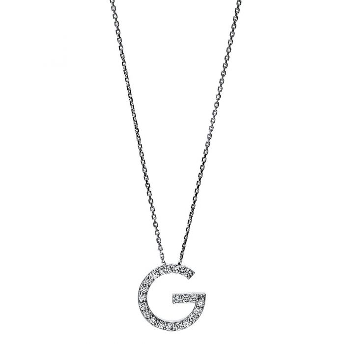 Necklace 585/14K white gold diamond 0.11ct. 
