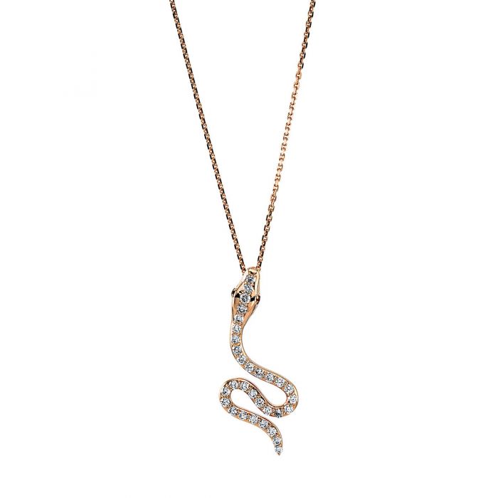 Necklace 750/18K rose gold diamond 0.08ct. 