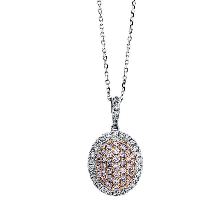 Necklace 585/14K white gold/red gold diamond 0.82ct. 