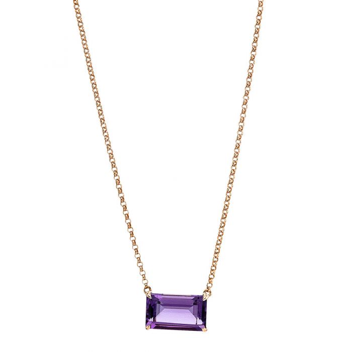 Necklace 750/18K red gold amethyst 2.2ct. 