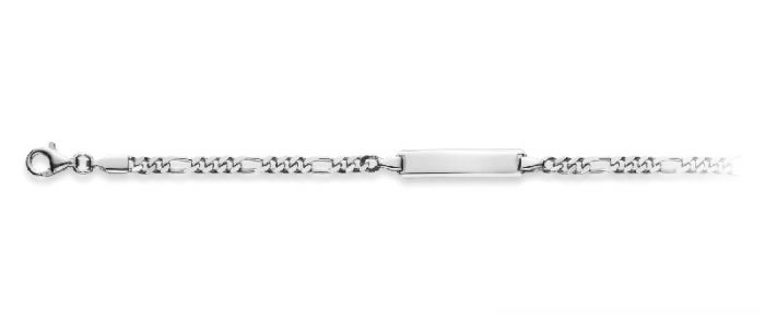 Plaketten-Armband Silber 925 Figaro, 3mm, 14cm