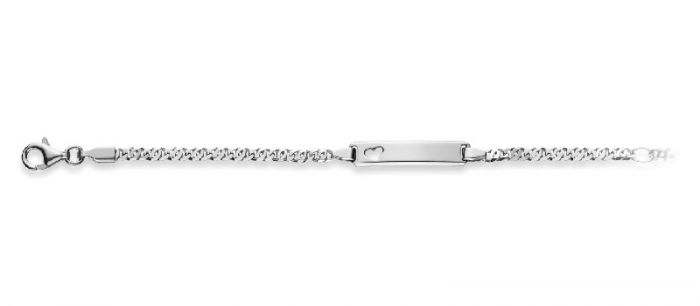 Plaketten-Armband Herz Silber 925 Falkenauge, 2.6mm, 14cm