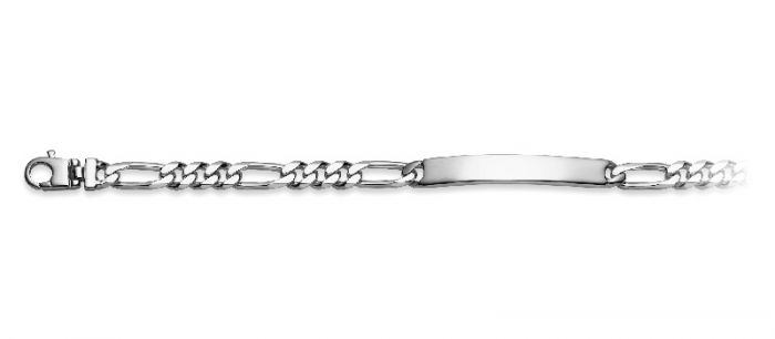 Plaketten-Armband Silber 925 Figaro, 6.3mm, 19cm