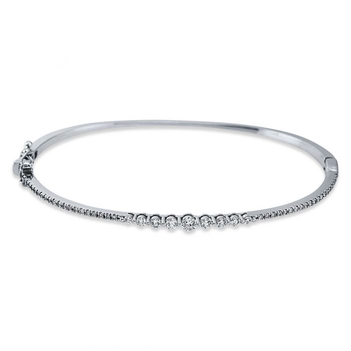 Bracelet or blanc 750/18K diamant 0.63ct. 