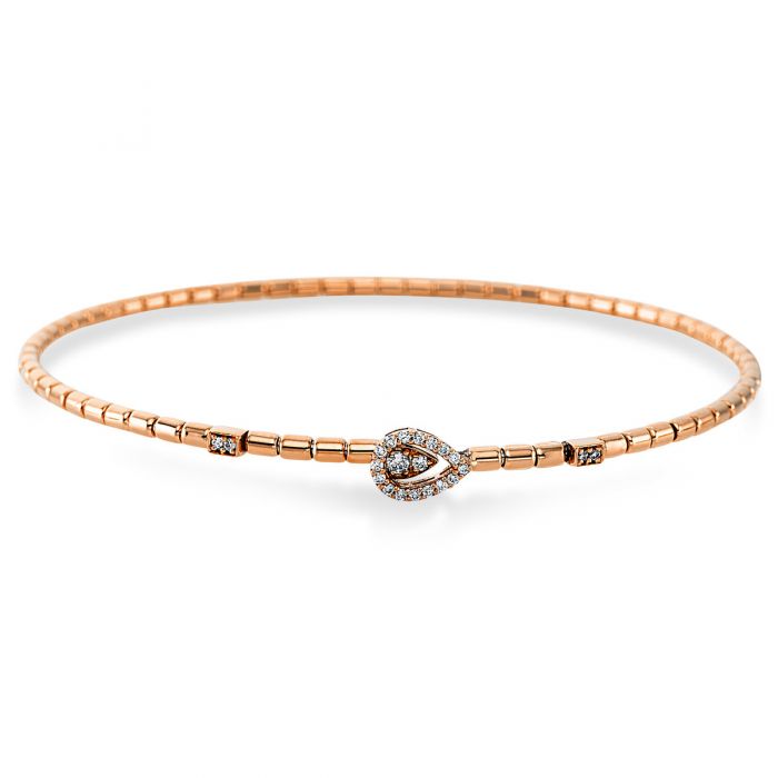 Bracelet or rose 750/18K diamant 0.12ct. 