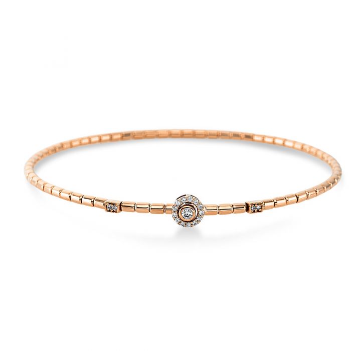 Bracelet or rose 750/18K diamant 0.11ct. 