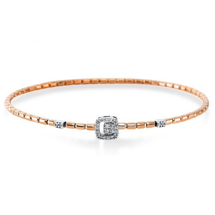 Bracelet 750/18K or blanc/or rouge diamant 0.13ct. 