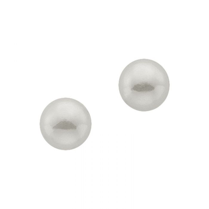Stud earrings white gold 750 fresh water pearl 6mm