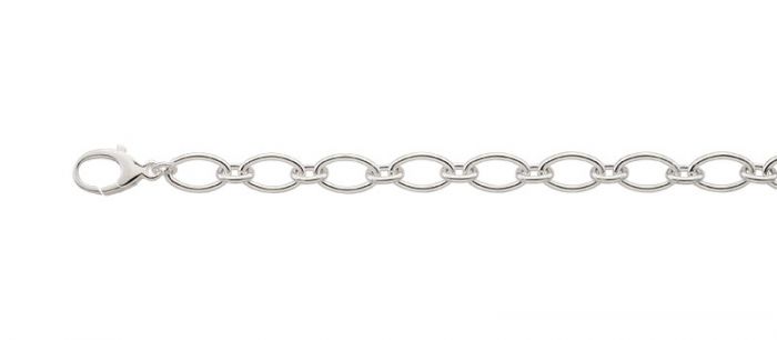 Bracelet anchor figaro baroque silver 925, 7.5mm, 19cm
