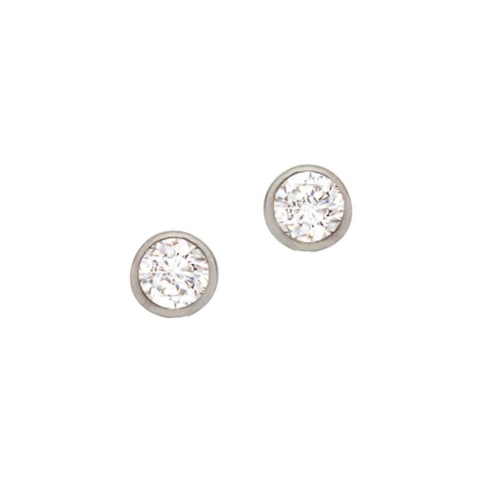 Stud Earrings Silver 925 Zirconia, 5mm