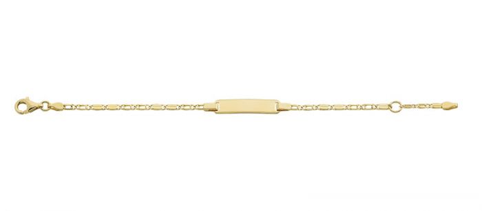 ID-Bracelet Fantasie Gelbgold 585, 2mm, 14cm