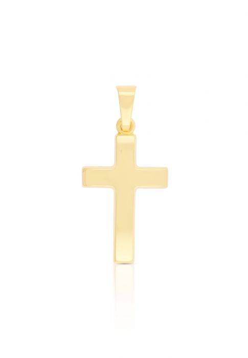 Pendentif croix de poutre en or jaune 750, 25x12mm