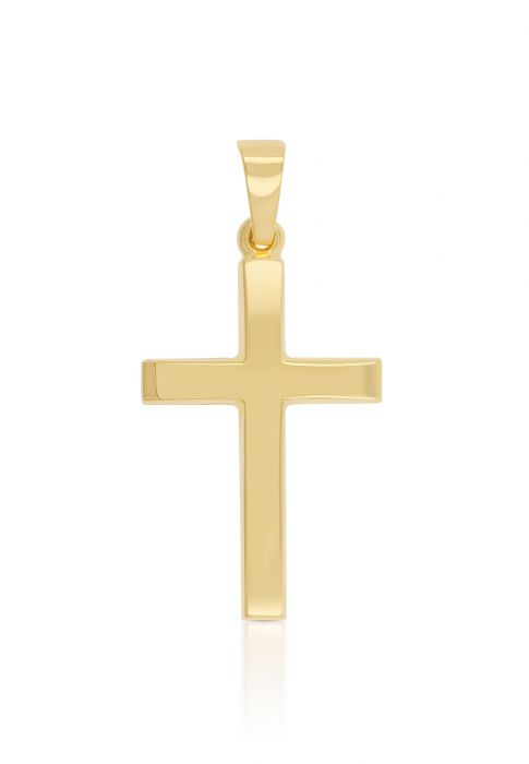 Pendentif croix en or jaune 750, 28x14mm 