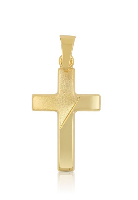 Pendentif croix or jaune 750, 25x12mm