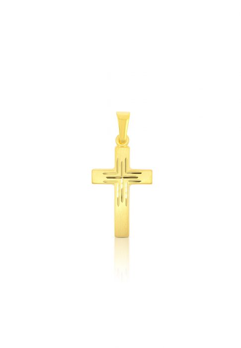 Pendentif croix or jaune 750, 25x12mm