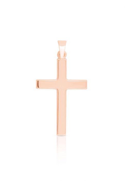 Pendentif croix or rose 750, 31x16mm 