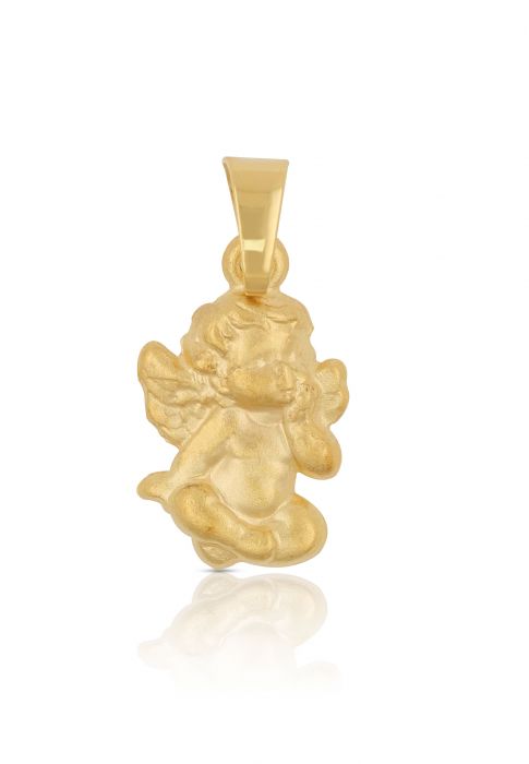 Angel pendant yellow gold 750, 19x10mm