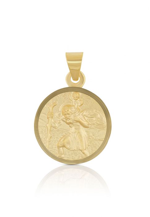 Anhänger Medaille Christophorus Gelbgold 750, 12mm
