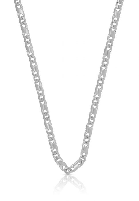Necklace 8 pieces white gold 750, 3.3mm, 50cm
