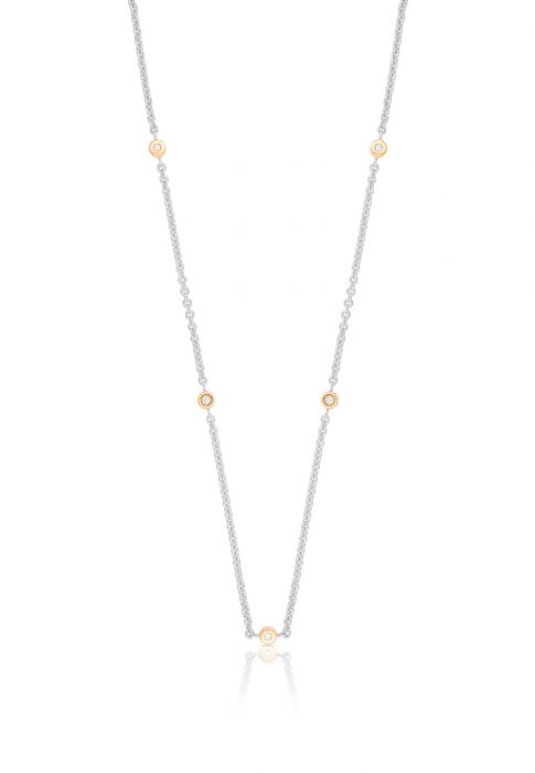 Collier Rundanker Bicolor Weiss-/Rotgold 750, 1.9mm, 45cm