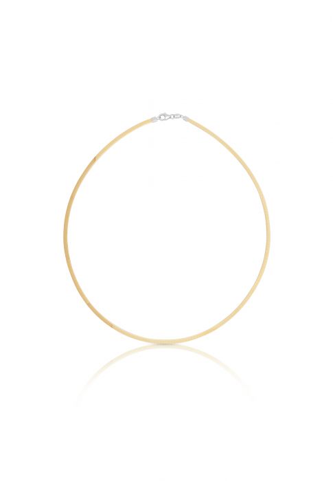 Collier Omega Glied Bicolor Weiss-/Rotgold 750, 2.3mm, 42cm
