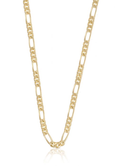 Necklace figaro yellow gold 750, 4mm, 50cm