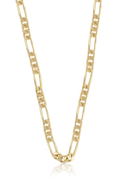 Necklace figaro yellow gold 750, 4.5mm, 50cm