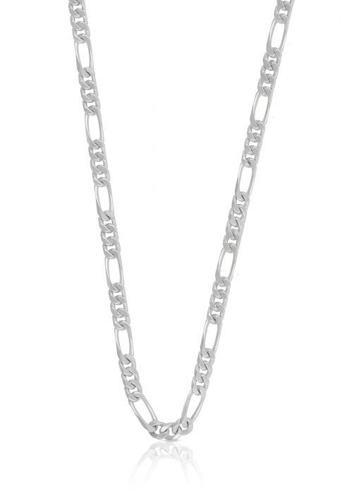 Collier figaro or blanc 750, 4mm, 45cm