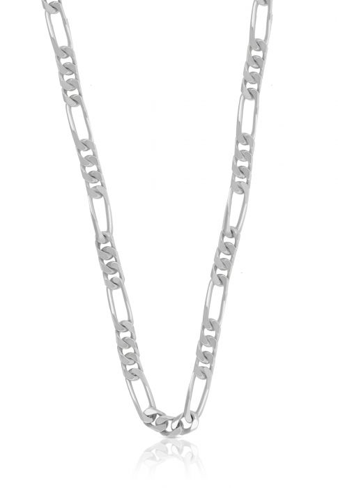 Necklace figaro white gold 750, 4.5mm, 50cm