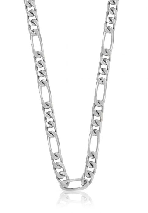 Necklace figaro white gold 750, 6mm, 50cm