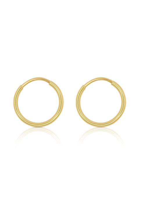 Creole yellow gold 750 round wire 13mm