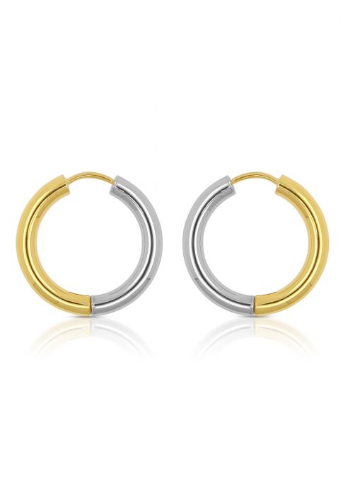 Creole bicolor yellow/white gold 750 round wire 21mm