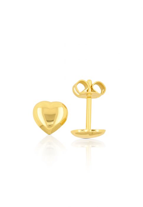 Stud earrings heart yellow gold 750, 6mm