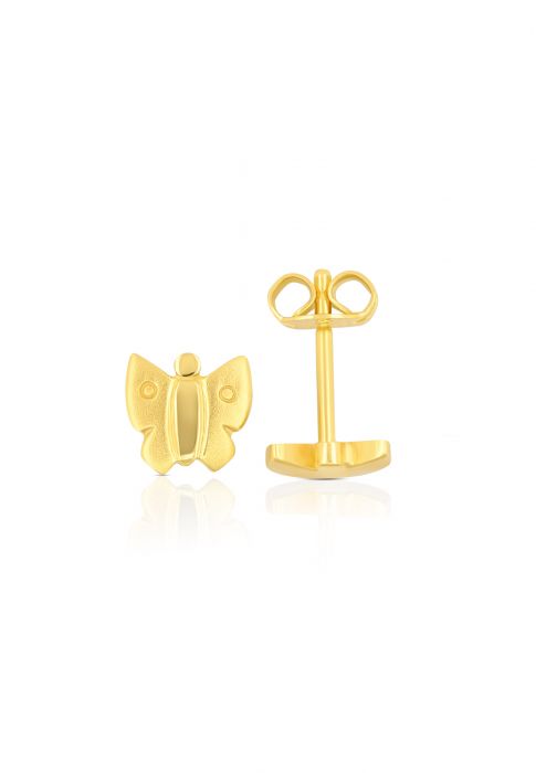 Stud earrings butterflies yellow gold 750, 5mm