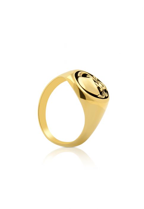 Crest Ring yellow gold 750