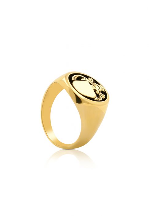 Crest Ring yellow gold 750