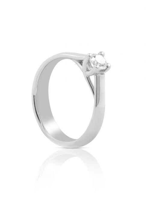 Solitaire Ring Diamant 0.25ct. Weissgold 750